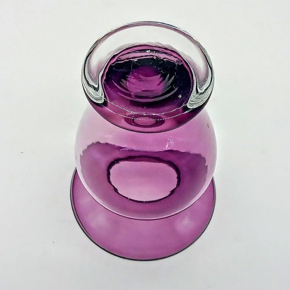 Amethyst Purple Clear Base Art Glass Vase